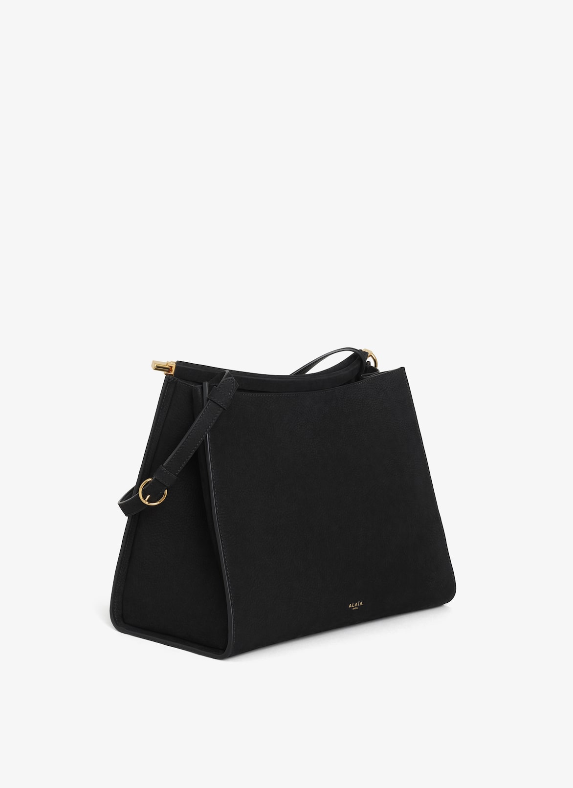 LE CLICK MEDIUM SQUARE BAG IN NUBUCK ALAÏA BLACK LE CLICK MEDIUM SQUARE BAG IN NUBUCK